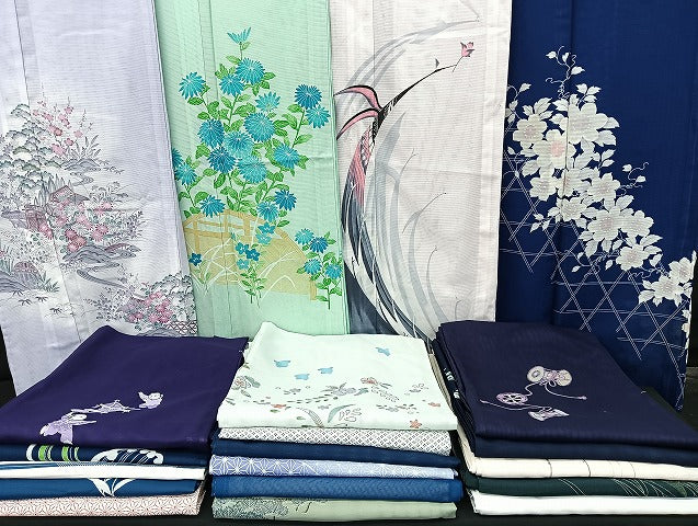 平和屋着物■夏物 訪問着 絽 洗える着物 まとめて20点 孔雀 千鳥 人物 風景 松竹梅 花柄 楽器 辻が花 暈し染め 金彩 着用可能多数 mmm1297