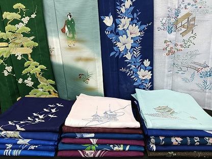 平和屋着物■夏物 訪問着 絽 洗える着物 まとめて20点 鶴 尾長鳥 人物 風景 花柄 暈し染め 金銀彩 着用可能多数 mmm1298