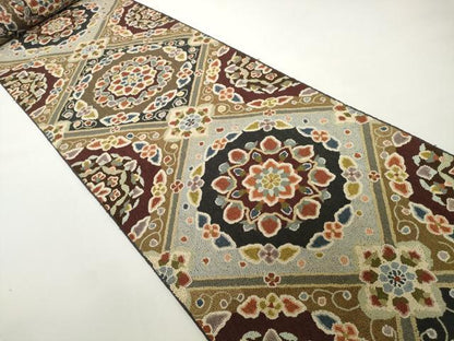 平和屋本店●極上　中国三大刺繍　総相良刺繍　総刺繍　六通柄　袋帯　帯反物　200万粒　総詰め 天井花文 裏地付 逸品 未使用 DZAA12240kh6