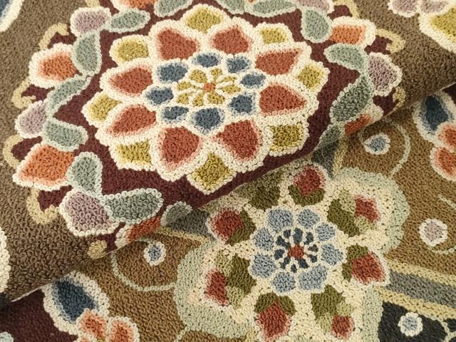 平和屋本店●極上　中国三大刺繍　総相良刺繍　総刺繍　六通柄　袋帯　帯反物　200万粒　総詰め 天井花文 裏地付 逸品 未使用 DZAA12240kh6