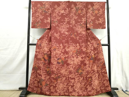 平和屋着物■訪問着　草花文　正絹　逸品　DABI1657qa