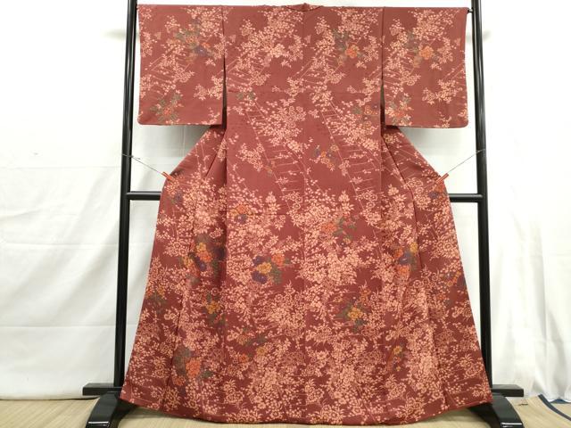 平和屋着物■訪問着　草花文　正絹　逸品　DABI1657qa