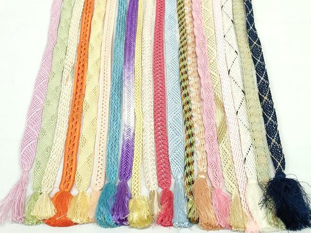 平和屋着物＊夏物　和装小物　帯締め20本セット　レース織　金糸　長尺あり　未使用あり　逸品　DABI0211xg
