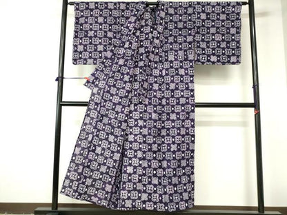 平和屋着物∴夏物　浴衣　有松鳴海絞り　舞花文　綿　逸品　未使用　DABI3201cd