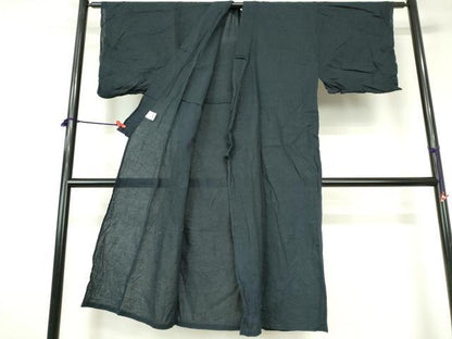 平和屋着物∴夏物　男性　阿波しじら織　浴衣　間道　綿　逸品　DABI3223cd