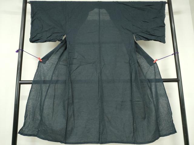 平和屋着物∴夏物　男性　阿波しじら織　浴衣　間道　綿　逸品　DABI3223cd