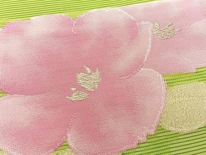 平和屋着物＊夏物　八寸名古屋帯　絽綴れ　草花文　正絹　逸品　CABJ4775fb