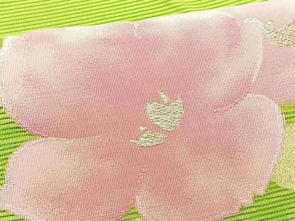 平和屋着物＊夏物　八寸名古屋帯　絽綴れ　草花文　正絹　逸品　CABJ4775fb