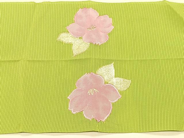 平和屋着物＊夏物　八寸名古屋帯　絽綴れ　草花文　正絹　逸品　CABJ4775fb
