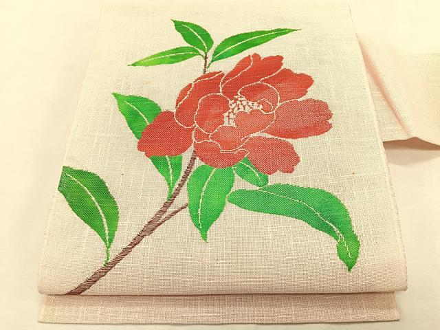 平和屋着物＊夏物　八寸名古屋帯　枝花文　CABJ4790fb