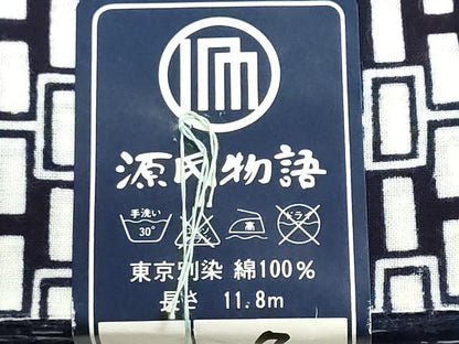平和屋着物＊夏物　浴衣　反物　着尺　注染　幾何学文様　綿　逸品　未使用　DABG9358we
