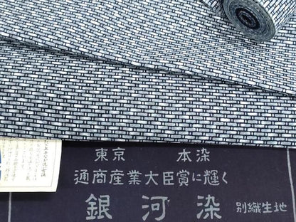 平和屋着物＊夏物　浴衣　反物　着尺　東京本染　注染　銀河染　幾何学文様　綿　逸品　未使用　DABG9373we