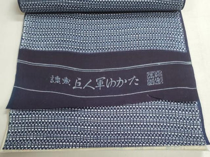 平和屋着物＊夏物　浴衣　読売巨人軍　反物　着尺　注染　幾何学文様　綿　逸品　未使用　DABG9387we
