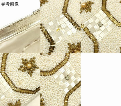 平和屋着物●和装小物　和装バッグ　ハンドバッグ　ビーズバッグ　がま口　蜀江花模様　ラインストーン　逸品　AABK5516ay