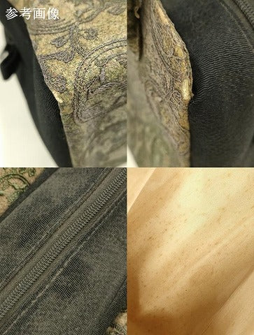 平和屋着物●和装小物　和装バッグ　ハンドバッグ　利休バッグ　刺繍　蔦草文　帯地使用　逸品　AABK5522ay