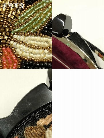 平和屋着物●和装小物　和装バッグ　ハンドバッグ　ビーズバッグ　花柄　逸品　AABK5505ay