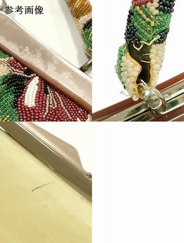 平和屋着物●和装小物　和装バッグ　ハンドバッグ　ビーズバッグ　花柄　逸品　AABK5508ay