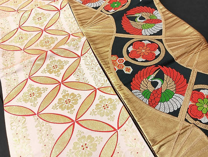 平和屋着物■子供帯 まとめて 35点 鶴 孔雀 鴛鴦 蝶 花柄 楽器 七宝 アンティーク 金銀糸 など 着用可能多数 未使用品あり mmm1305