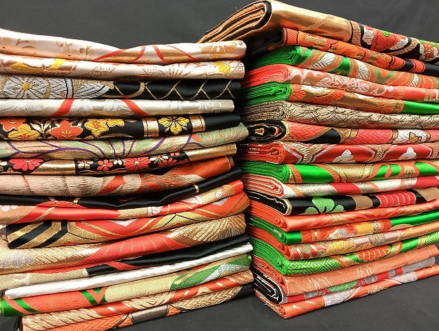 平和屋着物■子供帯 まとめて 35点 鶴 孔雀 鴛鴦 蝶 花柄 楽器 七宝 アンティーク 金銀糸 など 着用可能多数 未使用品あり mmm1305
