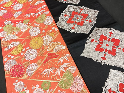 平和屋本店■子供帯 まとめて 35点 鶴 孔雀 向かい蝶 松竹梅 花柄 手描き 金彩 金銀糸 証紙付き など 着用可能多数 未使用品あり mmm1304