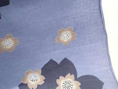 平和屋着物＊夏物　浴衣　反物　着尺　注染　舞桜文　クインサイズ　綿　逸品　未使用　DABH8461zy