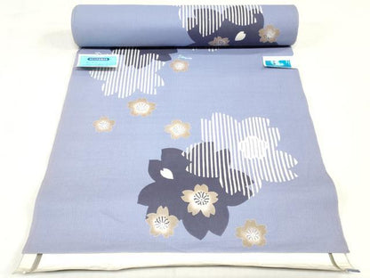 平和屋着物＊夏物　浴衣　反物　着尺　注染　舞桜文　クインサイズ　綿　逸品　未使用　DABH8461zy