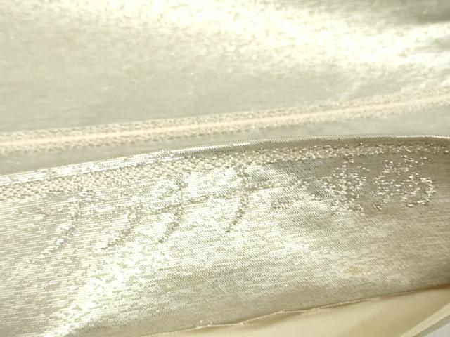 平和屋着物▼太鼓柄袋帯　作家物　休み鳥　漆銀箔　プラチナ二重箔　正絹　逸品　DABH6480az