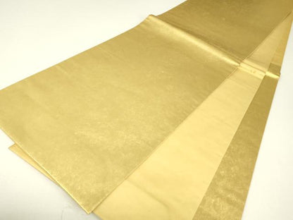 平和屋着物▼六通柄袋帯　霞文　引箔　正絹　逸品　DABH6488az