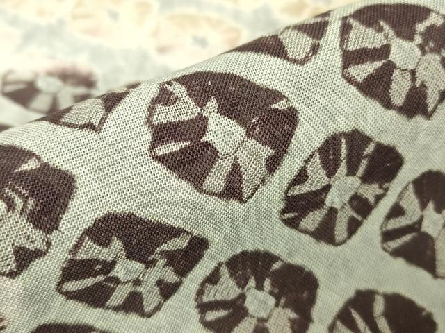 平和屋着物▽上質な小紋　単衣　蜘蛛絞り　正絹　逸品　DABH6554az