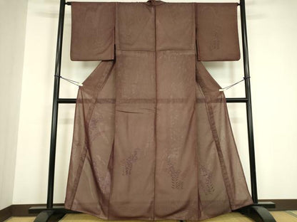 平和屋着物▽訪問着　無双　紗袷　紗×絽　桔梗文　銀彩　正絹　逸品　DABH6587az