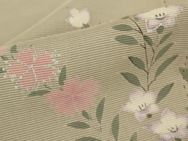 平和屋着物▽訪問着　無双　紗袷　紗×絽　桔梗文　銀彩　正絹　逸品　DABH6587az