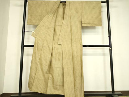 平和屋着物▽上質な紬　単衣　立涌文　正絹　逸品　DABH6596az