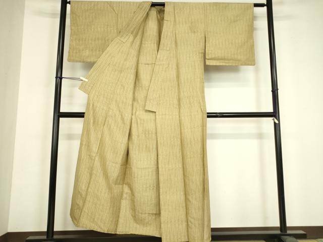 平和屋着物▽上質な紬　単衣　立涌文　正絹　逸品　DABH6596az
