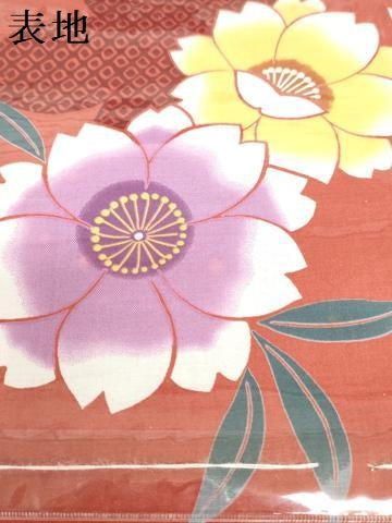 平和屋着物＊夏物　浴衣　反物　着尺　舞桜文　クイーンサイズ　綿　逸品　未使用　DABH3555zy