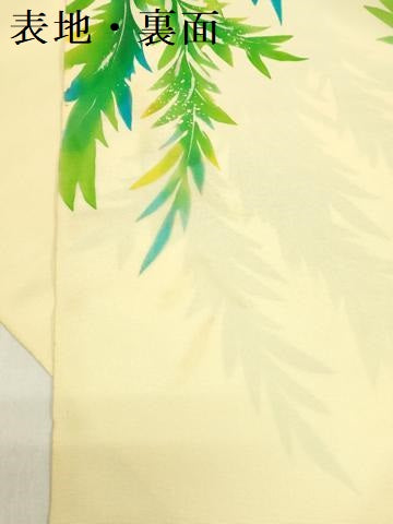 平和屋着物▼塩瀬　名古屋帯　帯反物　ろうけつ染め　草葉文　逸品　未使用　DABH3542zy