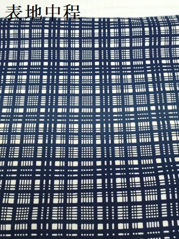 平和屋着物＊夏物　竺仙鑑製　浴衣　反物　着尺　注染　格子　証紙付き　綿　逸品　未使用　DABH8511zy