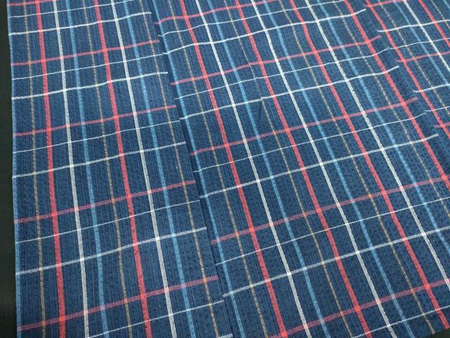 平和屋着物∴夏物　阿波しじら織　浴衣　格子　綿　逸品　DABI3252cd