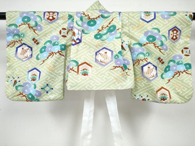 平和屋着物[]七五三　男の子　二部式　被布セット　駒刺繍　鷹　鷲　亀甲宝尽くし松文　DABG3199ma