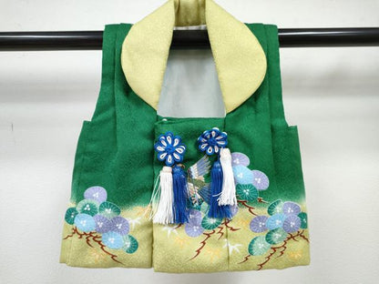 平和屋着物[]七五三　男の子　二部式　被布セット　駒刺繍　鷹　鷲　亀甲宝尽くし松文　DABG3199ma