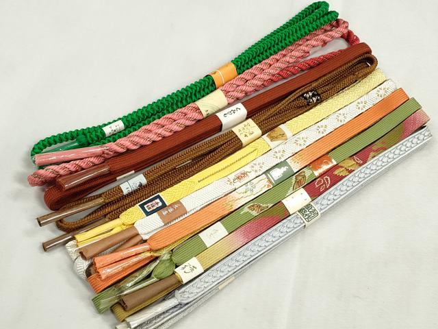 平和屋着物●和装小物　帯締め10本セット　高麗組　唐組　礼装用　金糸　逸品　未使用　CABJ3971qe
