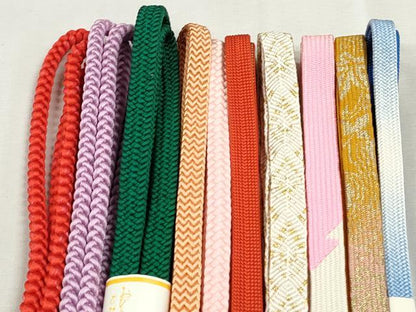 平和屋着物●和装小物　帯締め10本セット　高麗組　唐組　礼装用　金糸　逸品　未使用　CABJ3975qe