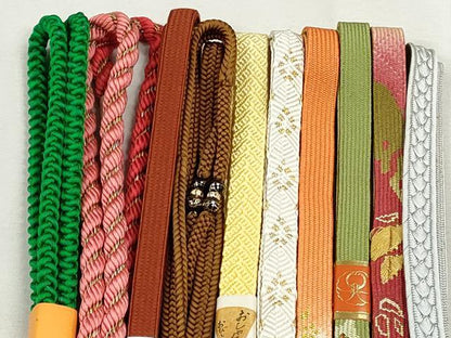平和屋着物●和装小物　帯締め10本セット　高麗組　唐組　礼装用　金糸　逸品　未使用　CABJ3971qe