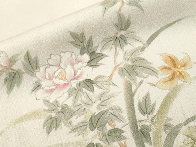 平和屋着物■訪問着　花鳥文　暈し染め　正絹　逸品　CABJ3284ev