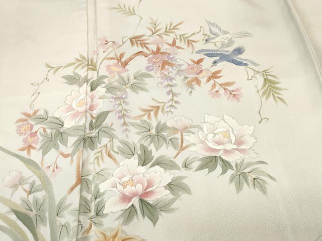 平和屋着物■訪問着　花鳥文　暈し染め　正絹　逸品　CABJ3284ev