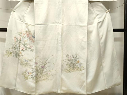 平和屋着物■訪問着　花鳥文　暈し染め　正絹　逸品　CABJ3284ev