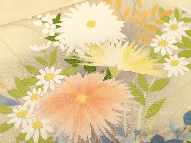 平和屋着物■訪問着　草花文　暈し染め　正絹　逸品　CABJ3290ev