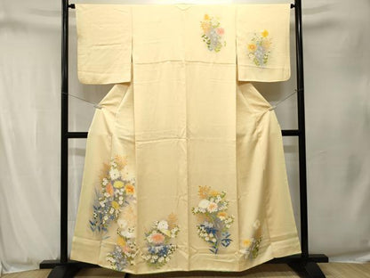 平和屋着物■訪問着　草花文　暈し染め　正絹　逸品　CABJ3290ev