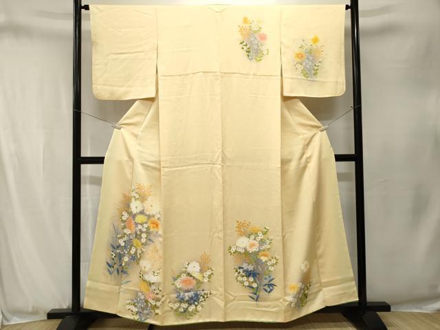 平和屋着物■訪問着　草花文　暈し染め　正絹　逸品　CABJ3290ev