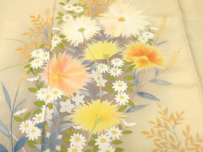 平和屋着物■訪問着　草花文　暈し染め　正絹　逸品　CABJ3290ev