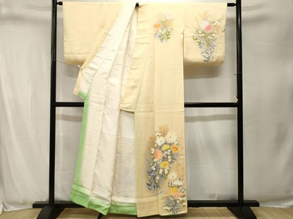 平和屋着物■訪問着　草花文　暈し染め　正絹　逸品　CABJ3290ev